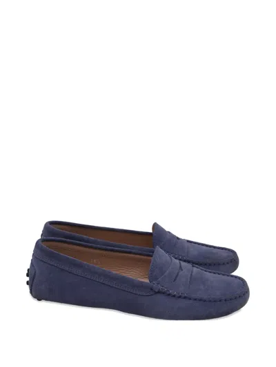 Pre-owned Tod's Vintage Gommino Suede Loafers In Blue