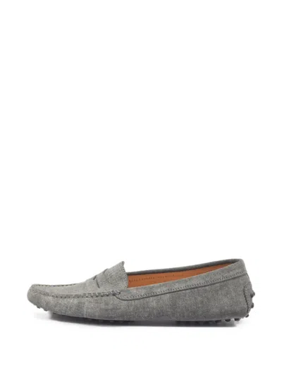 Pre-owned Tod's Vintage Gommino Suede Loafers In Grey