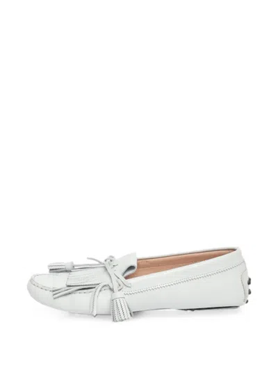 Pre-owned Tod's Vintage Gommino Tassel Loafers In White