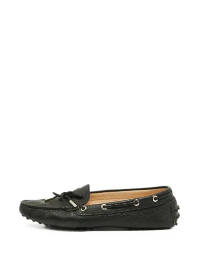 Pre-owned Tod's Vintage Gommino Tie Loafers In Black