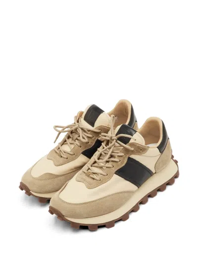 Pre-owned Tod's Vintage Lace-up Panelled Sneakers In Neutral