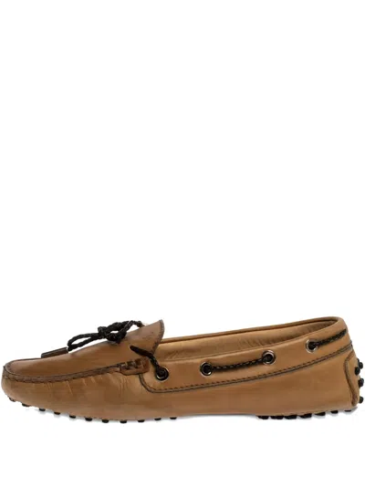 Pre-owned Tod's Vintage Leather Boat Shoes In Brown