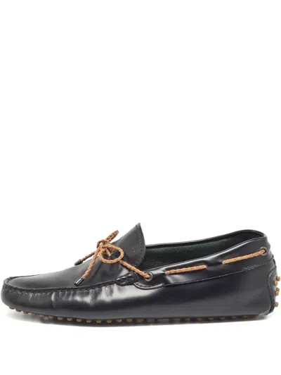 Pre-owned Tod's Vintage Leather Boat Shoes In Black