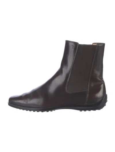 Pre-owned Tod's Vintage Leather Chelsea Boots In Brown