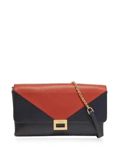 Pre-owned Tod's Vintage Leather Clutch Bag In Blue