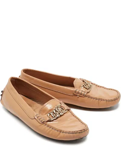 Pre-owned Tod's Vintage Leather Loafers In Neutral