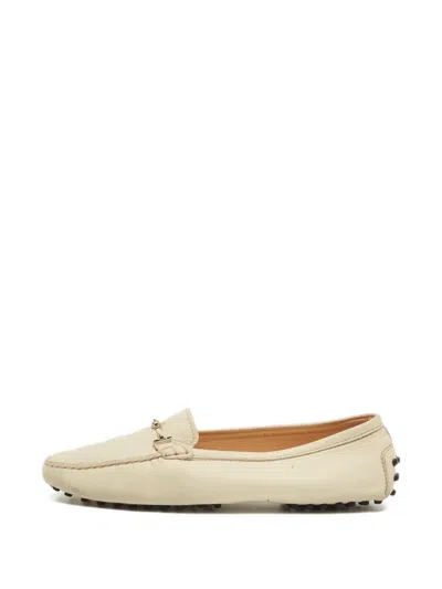 Pre-owned Tod's Vintage Leather Loafers In Neutral