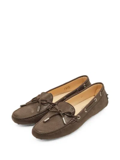 Pre-owned Tod's Vintage Leather Slip-on Loafers In Brown