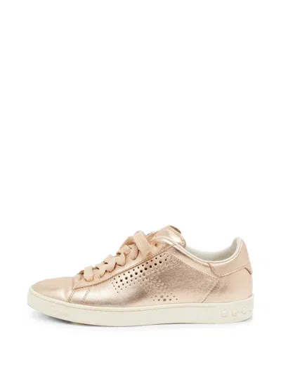 Pre-owned Tod's Vintage Leather Sneakers In Gold