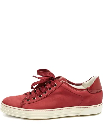 Pre-owned Tod's Vintage Leather Sneakers In Red