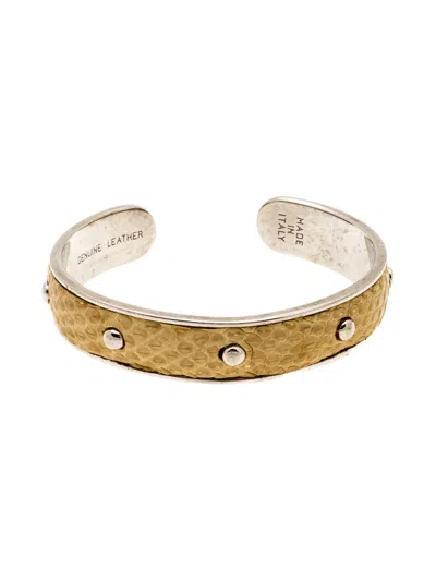 Pre-owned Tod's Vintage Leather Stud Bracelet In Neutral