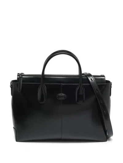Pre-owned Tod's Vintage Medium Di Bag Leather Tote Bag In Black