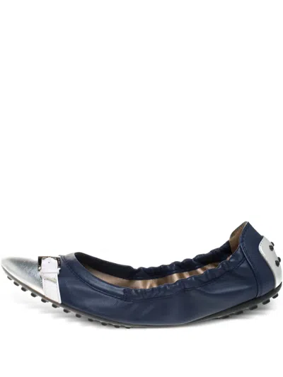 Pre-owned Tod's Vintage Metallic Effect-toe Ballet Flats