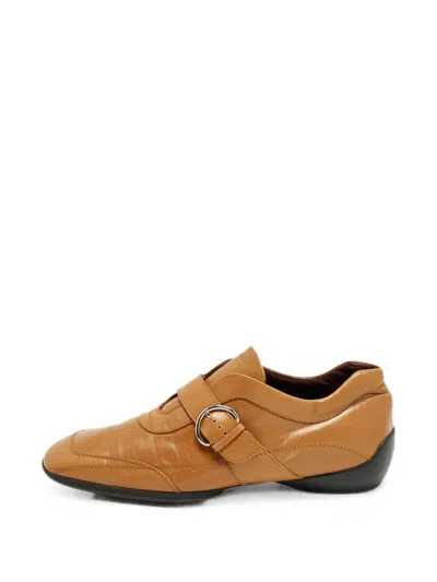 Pre-owned Tod's Vintage Monk-strap Loafers In Neutral