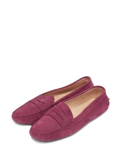Pre-owned Tod's Vintage Nubuck Loafers In Purple