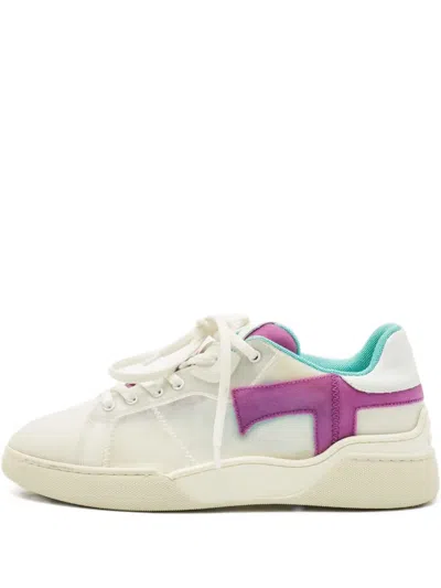 Pre-owned Tod's Vintage Panelled Sneakers In White