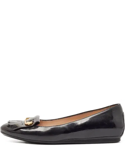 Pre-owned Tod's Vintage Patent Leather Fringe-detail Flats