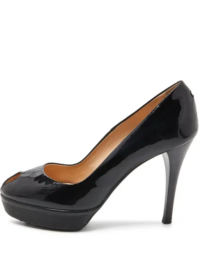 Pre-owned Tod's Vintage Patent Leather Peep-toe Pumps