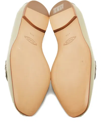 Pre-owned Tod's Vintage Patent-leather Slip-on Loafers In Neutral