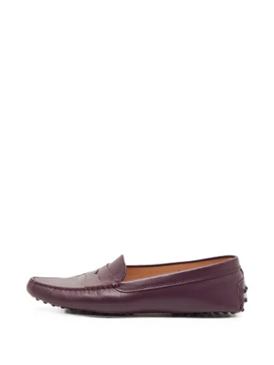 Pre-owned Tod's Vintage Penny Loafers In Purple