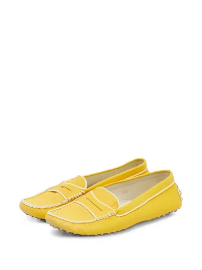 Pre-owned Tod's Vintage Penny Slip-on Loafers In Yellow