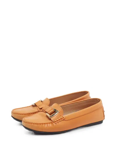 Pre-owned Tod's Vintage Penny-slot Leather Loafers In Brown