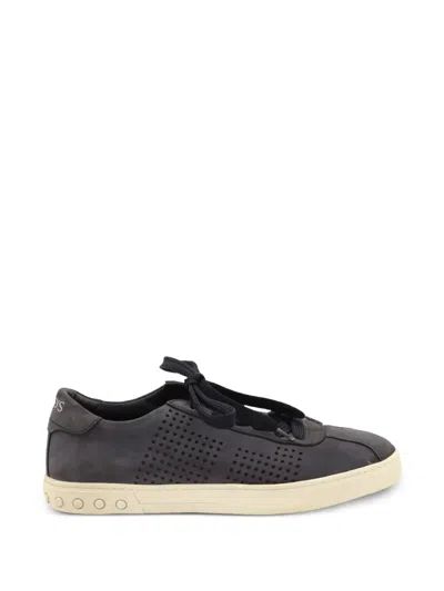Pre-owned Tod's Vintage Perforated Lace-up Sneakers In Blue