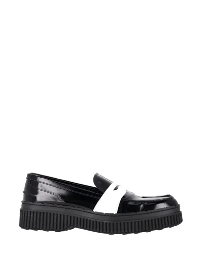 Pre-owned Tod's Vintage Platform Penny Loafers In Black