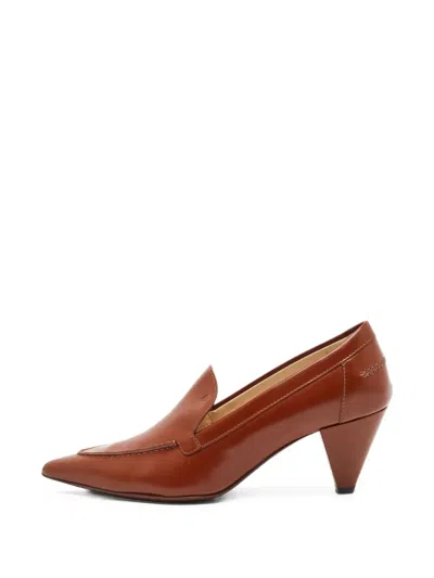 Pre-owned Tod's Vintage Pointed-toe Pumps In Brown