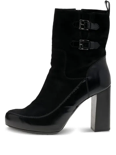 Pre-owned Tod's Vintage  105mm Buckle-embellished Ankle Boots
