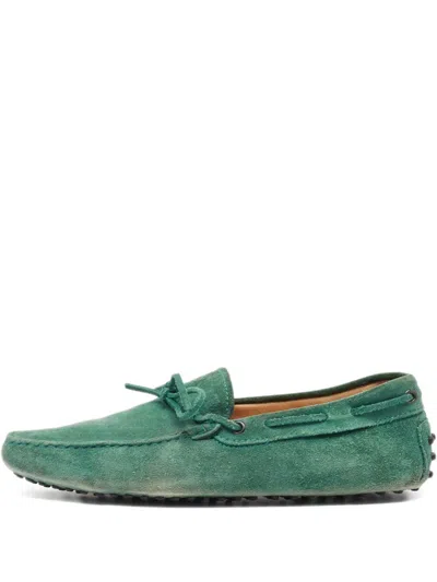 Pre-owned Tod's Vintage  Gommino Loafers In Green