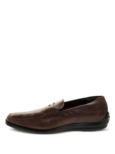 Pre-owned Tod's Vintage  Leather Loafers In Brown