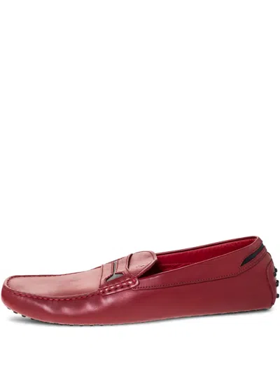 Pre-owned Tod's Vintage  Leather Loafers In Red