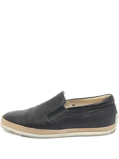 Pre-owned Tod's Vintage  Leather Loafers In Black