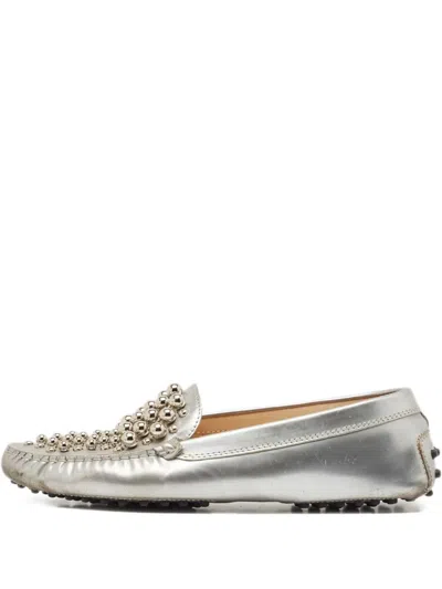 Pre-owned Tod's Vintage  Leather Studded Loafers