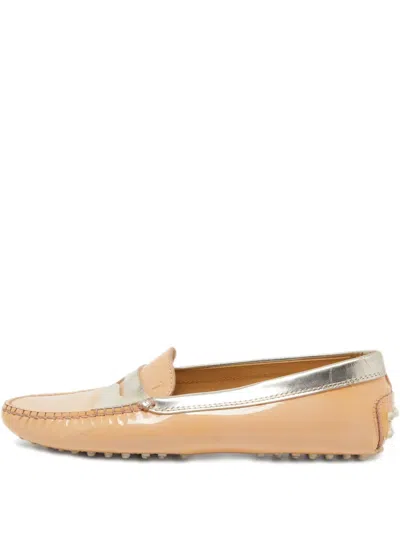 Pre-owned Tod's Vintage  Metallic Embellished Loafers