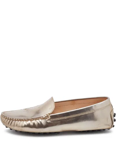 Pre-owned Tod's Vintage  Metallic-leather Loafers