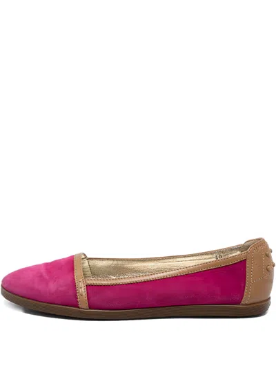 Pre-owned Tod's Vintage  Panelled Flats In Pink