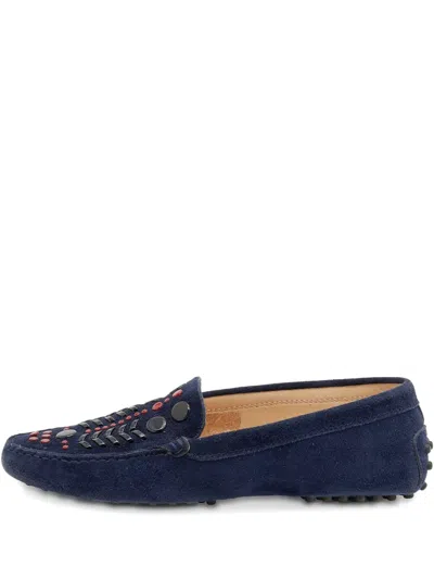 Pre-owned Tod's Vintage  Stud-embellished Suede Loafers