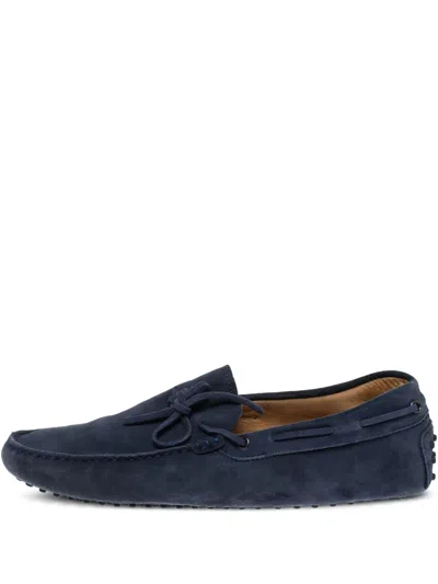 Pre-owned Tod's Vintage  Suede Boat Shoes In Blue