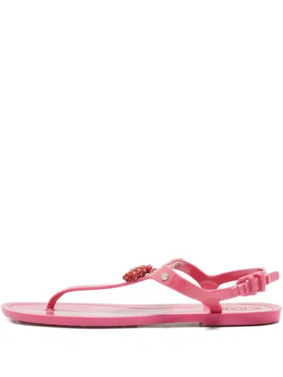 Pre-owned Tod's Vintage  Tassel-detail Flat Sandals In Pink