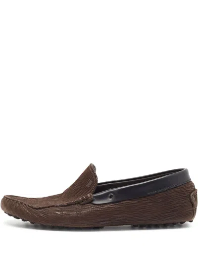 Pre-owned Tod's Vintage  Suede Loafers In Brown