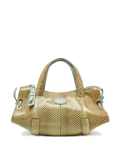 Pre-owned Tod's Vintage Python Leather Tote Bag In Neutral