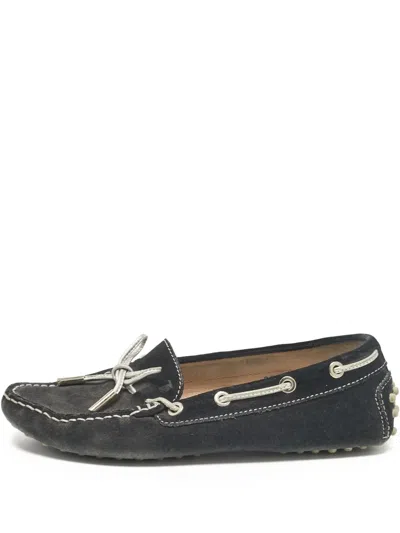 Pre-owned Tod's Vintage Suede Boat Shoes In Blue