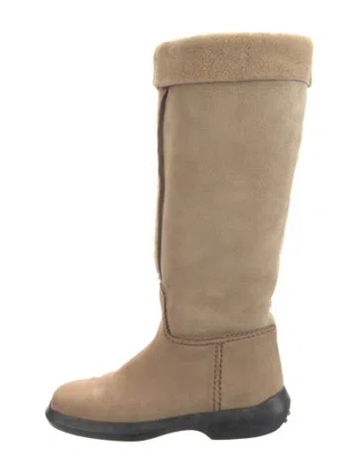 Pre-owned Tod's Vintage Suede Boots In Neutrals