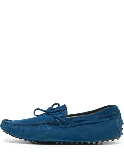 Pre-owned Tod's Vintage Suede Driving Shoes In Blue