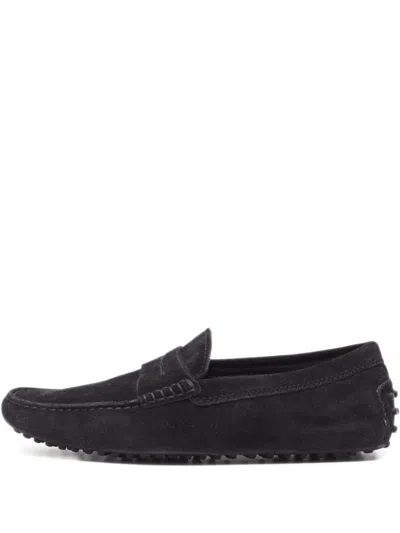 Pre-owned Tod's Vintage Suede Loafers In Black