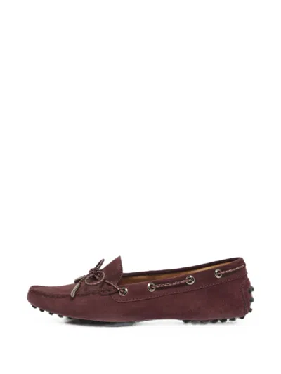 Pre-owned Tod's Vintage Suede Loafers In Purple