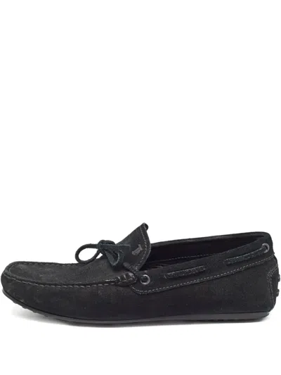 Pre-owned Tod's Vintage Suede Loafers Shoes In Black