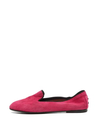 Pre-owned Tod's Vintage Suede Smoking Slippers In Pink